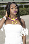 Purple African beaded necklace