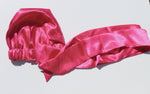 Pink satin head wear/head wrap for women
