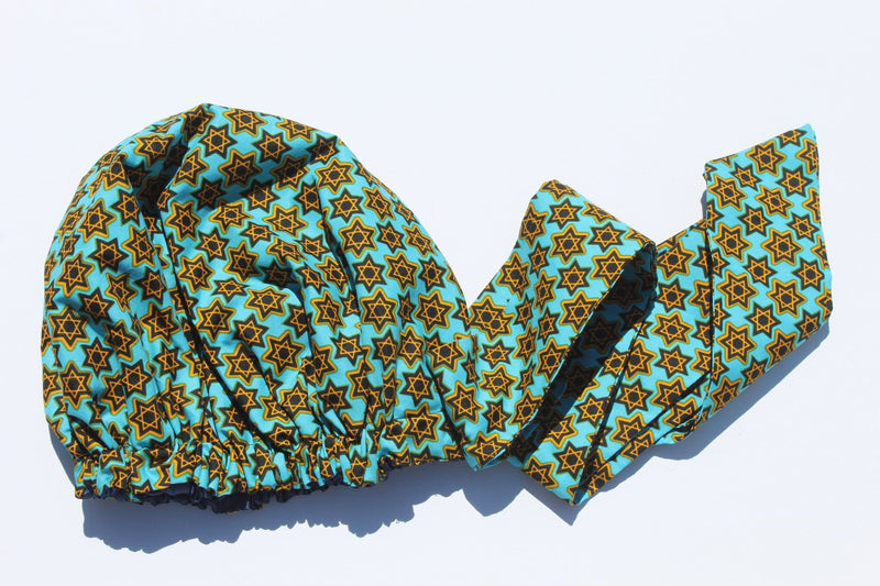 Satin lined African print head wrap